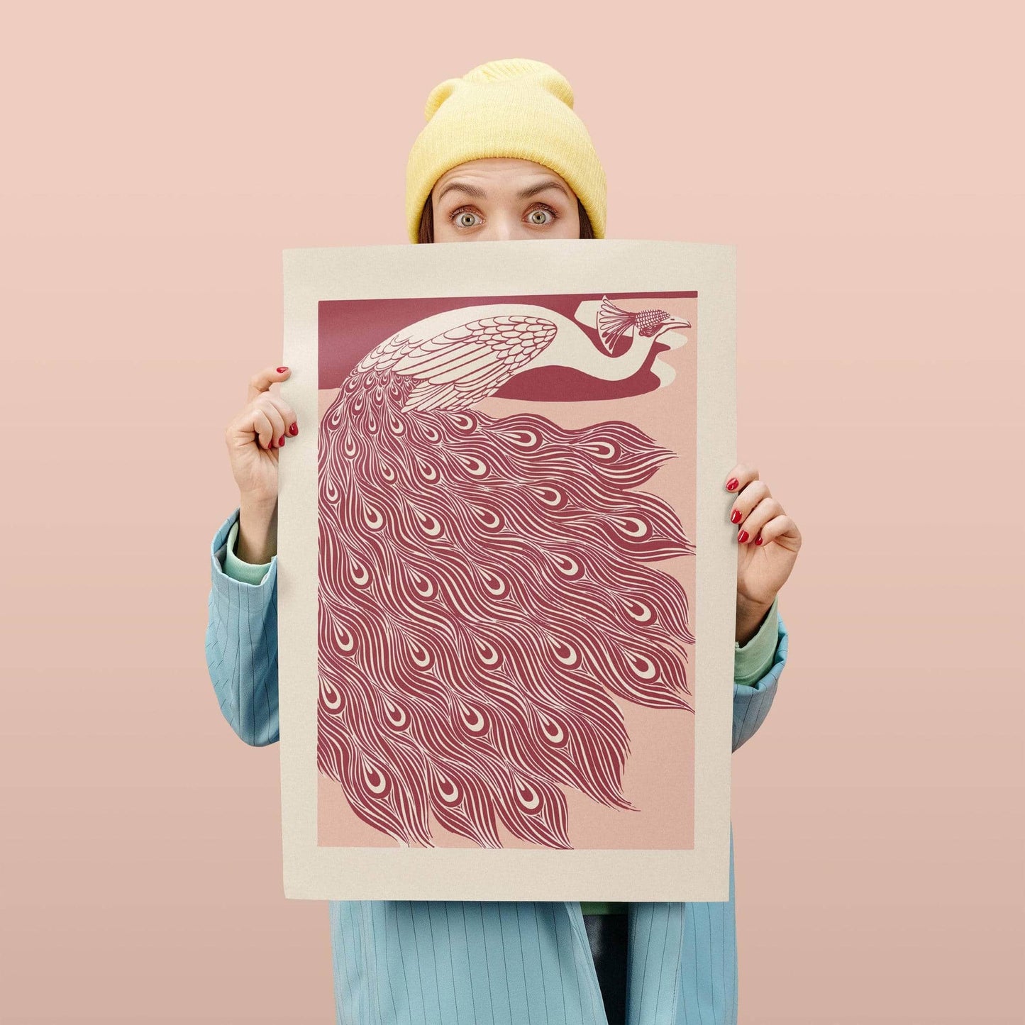 Pink Peacock Art Print - HypeSheriff
