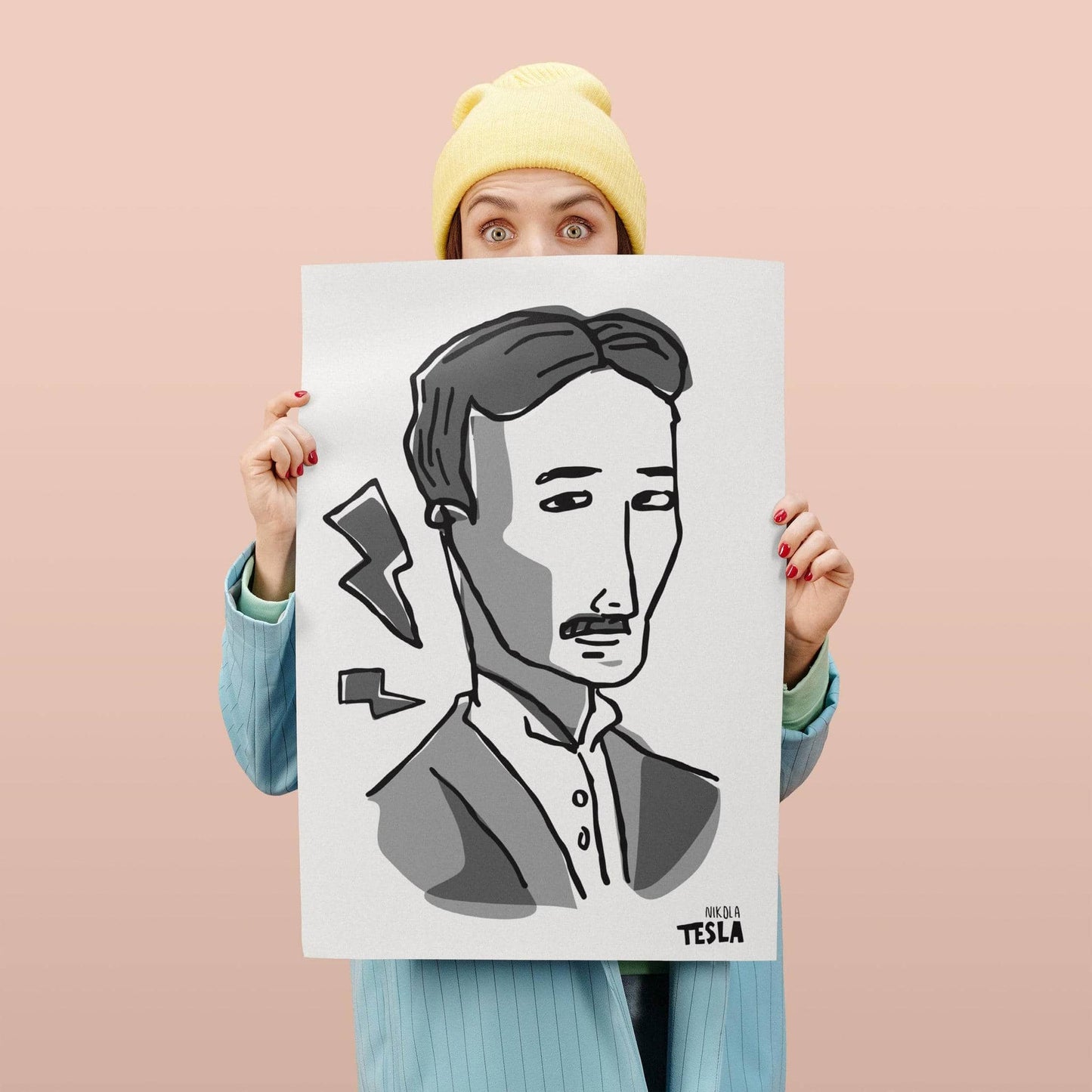 Nikola Tesla Black&White Poster - HypeSheriff