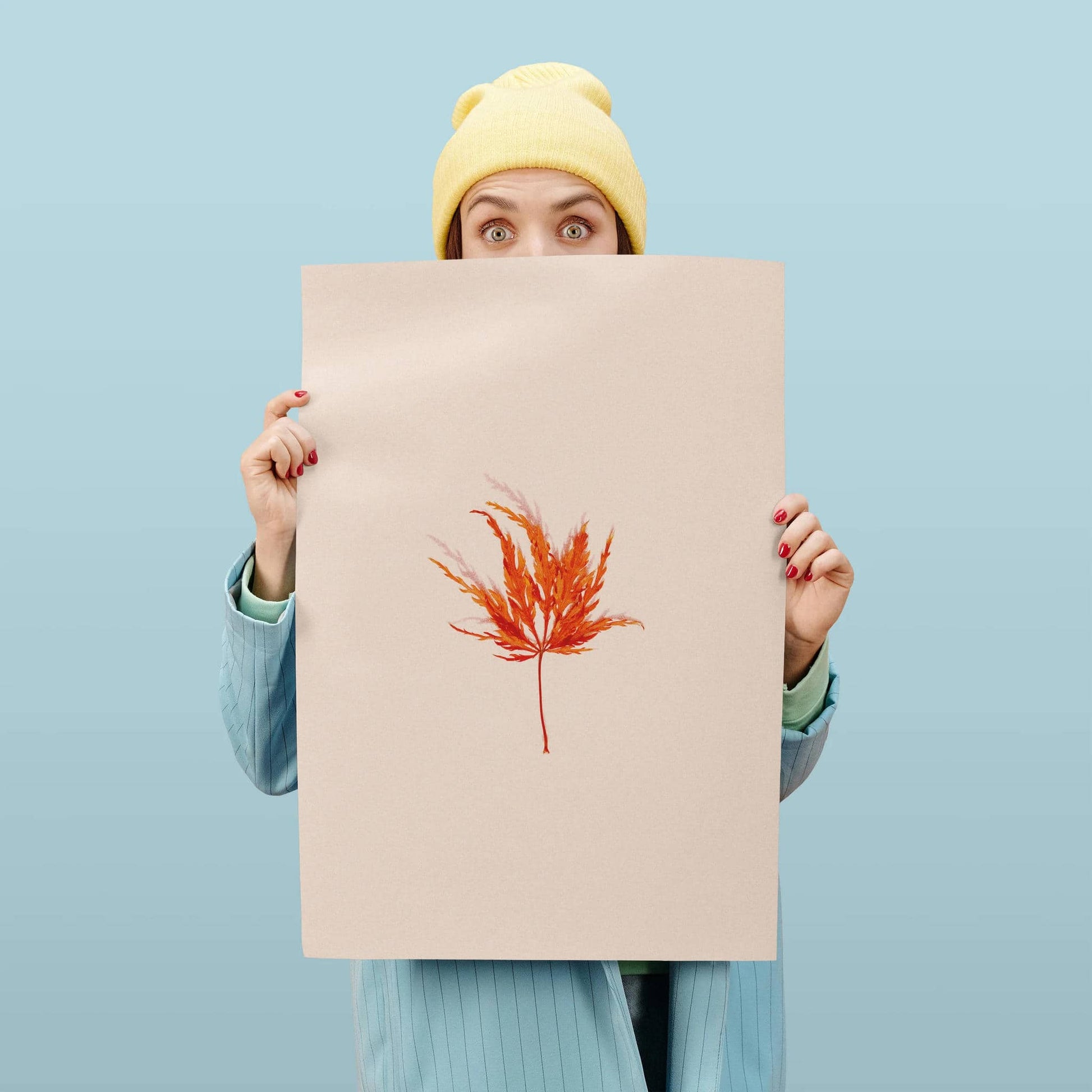 Minimalist Autumn Leaf Poster - HypeSheriff