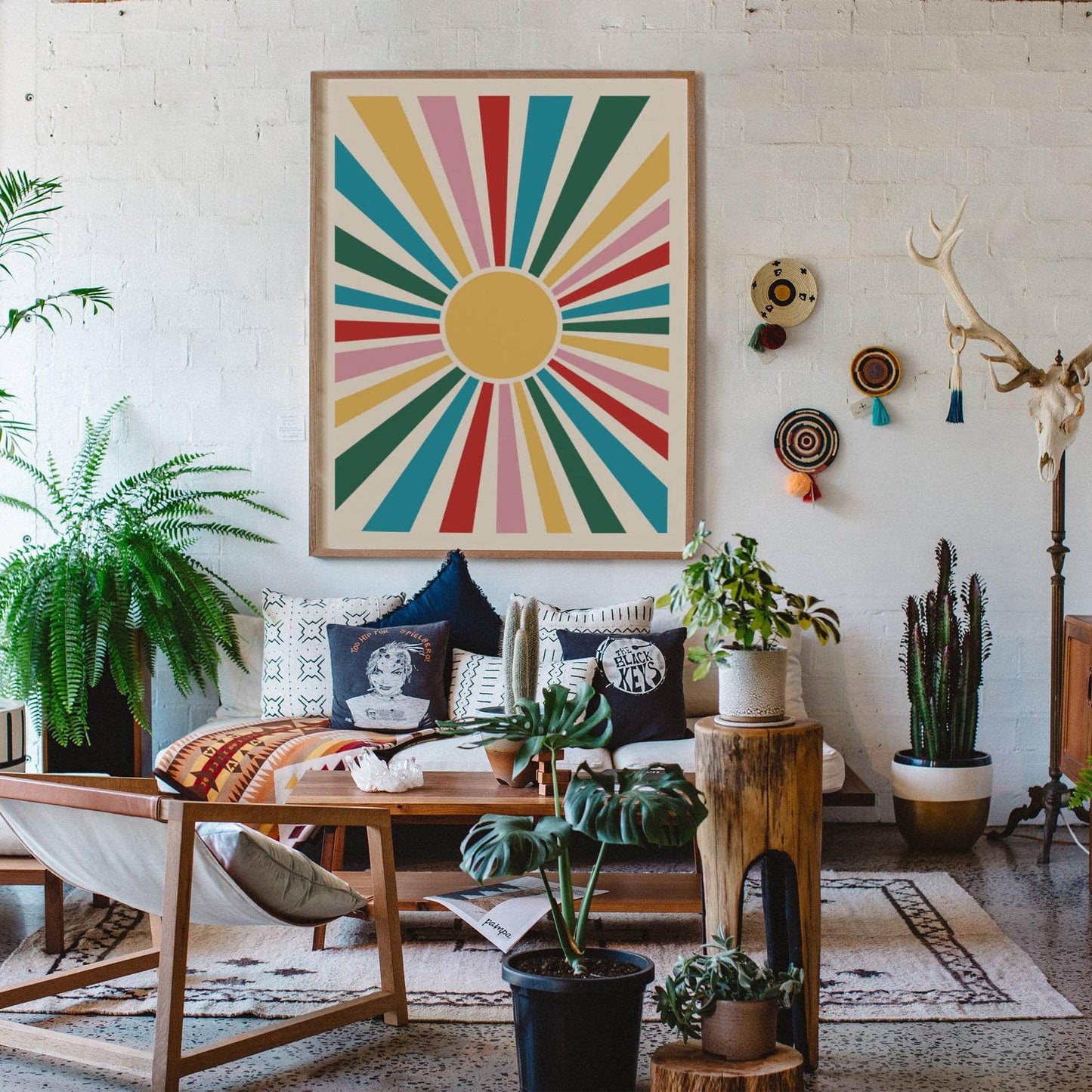 Rainbow Retro Sun Poster - HypeSheriff