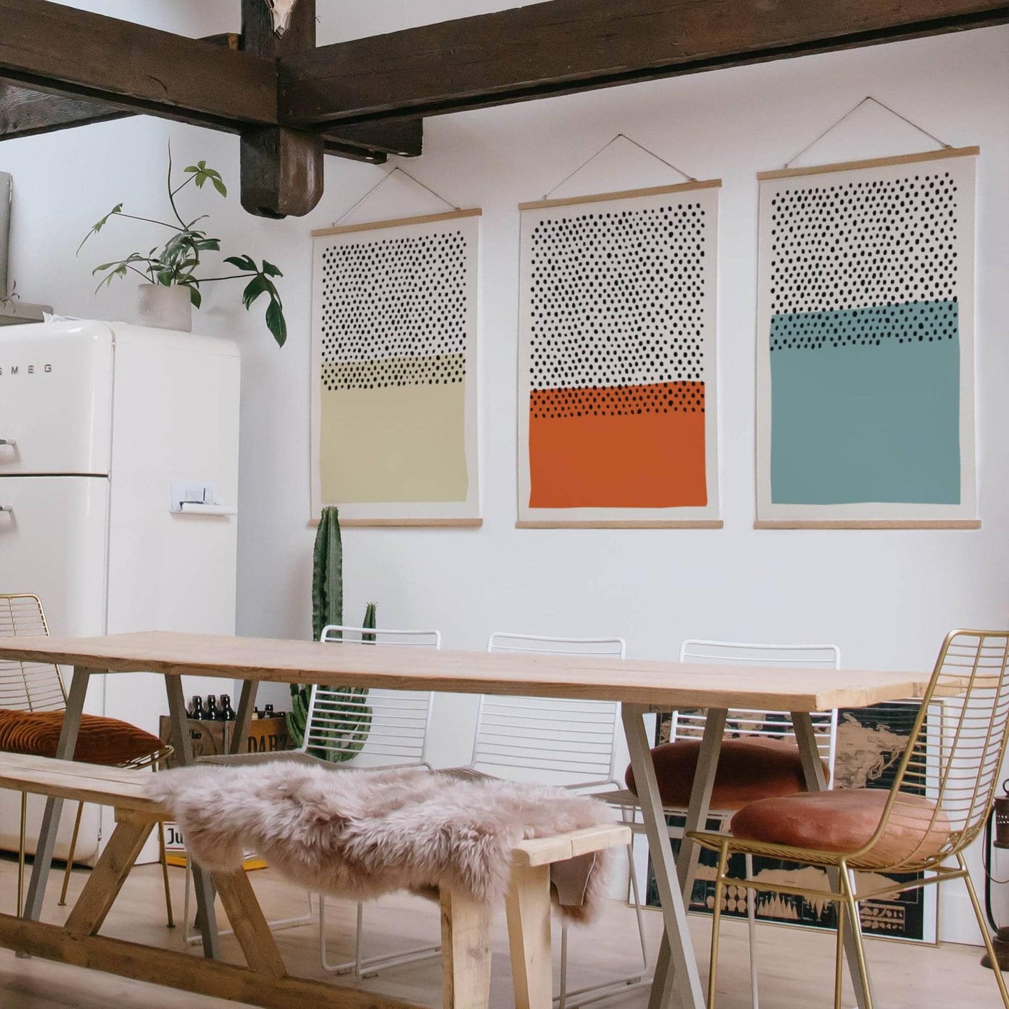 Set of 3 Matching Mid-Century Abstract Prints - HypeSheriff