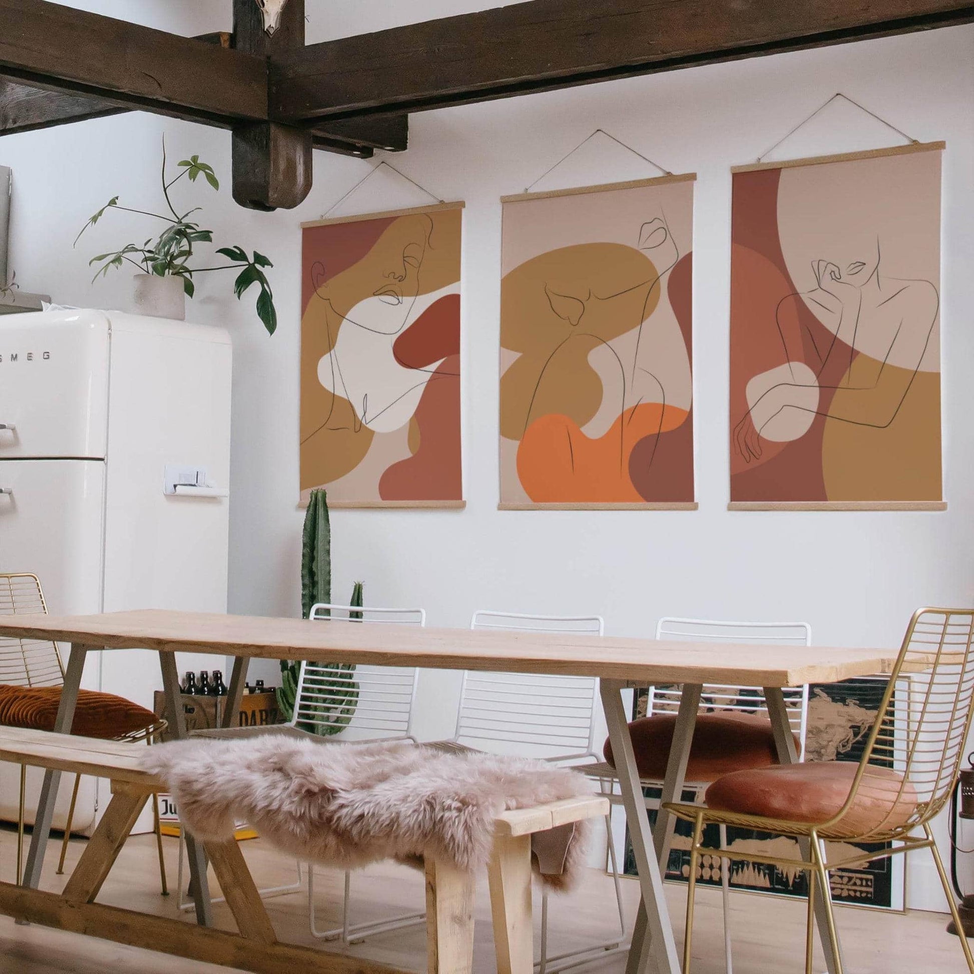 Set of 3 Burnt Orange Prints - HypeSheriff