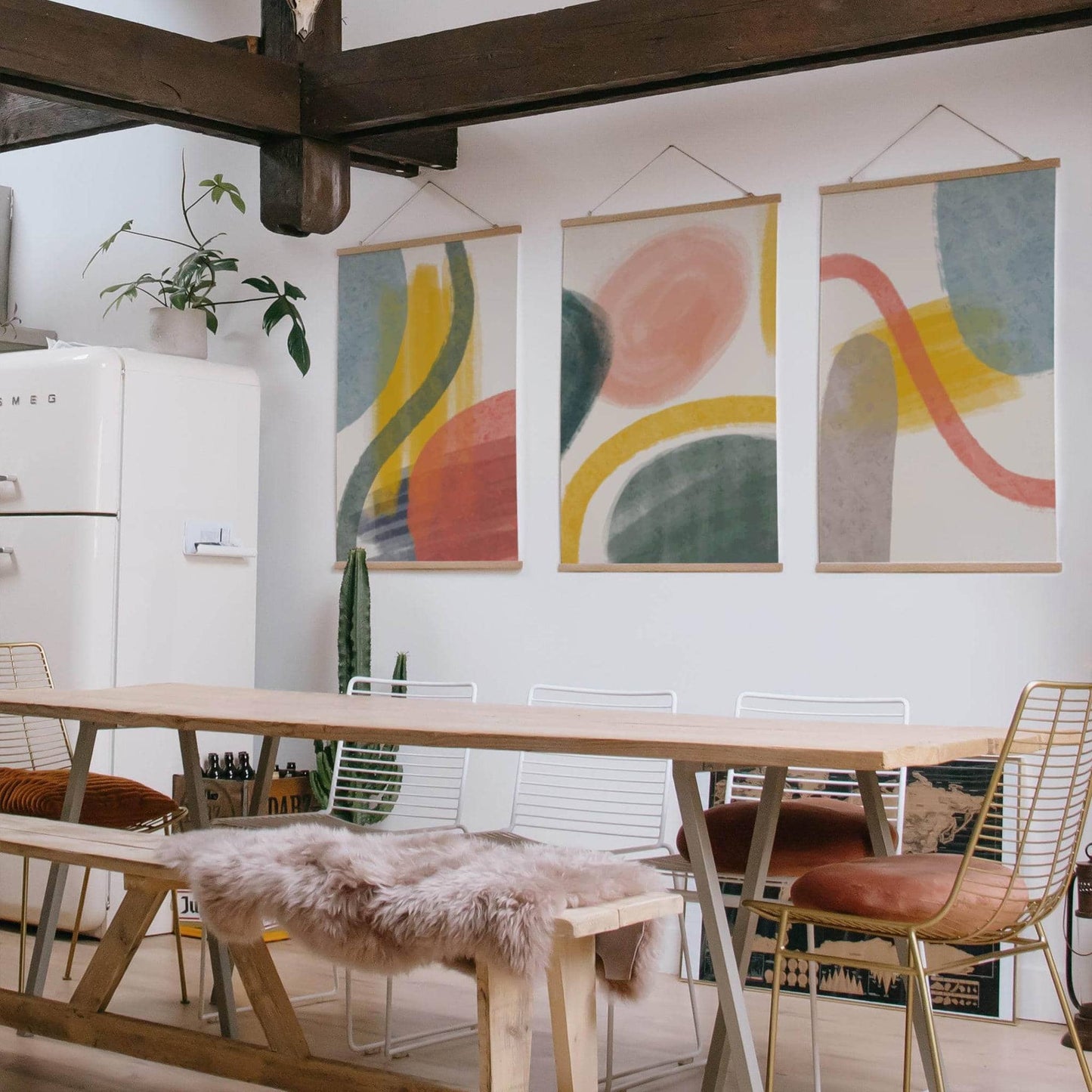 Set of 3 Abstract Hand-painted Posters - HypeSheriff