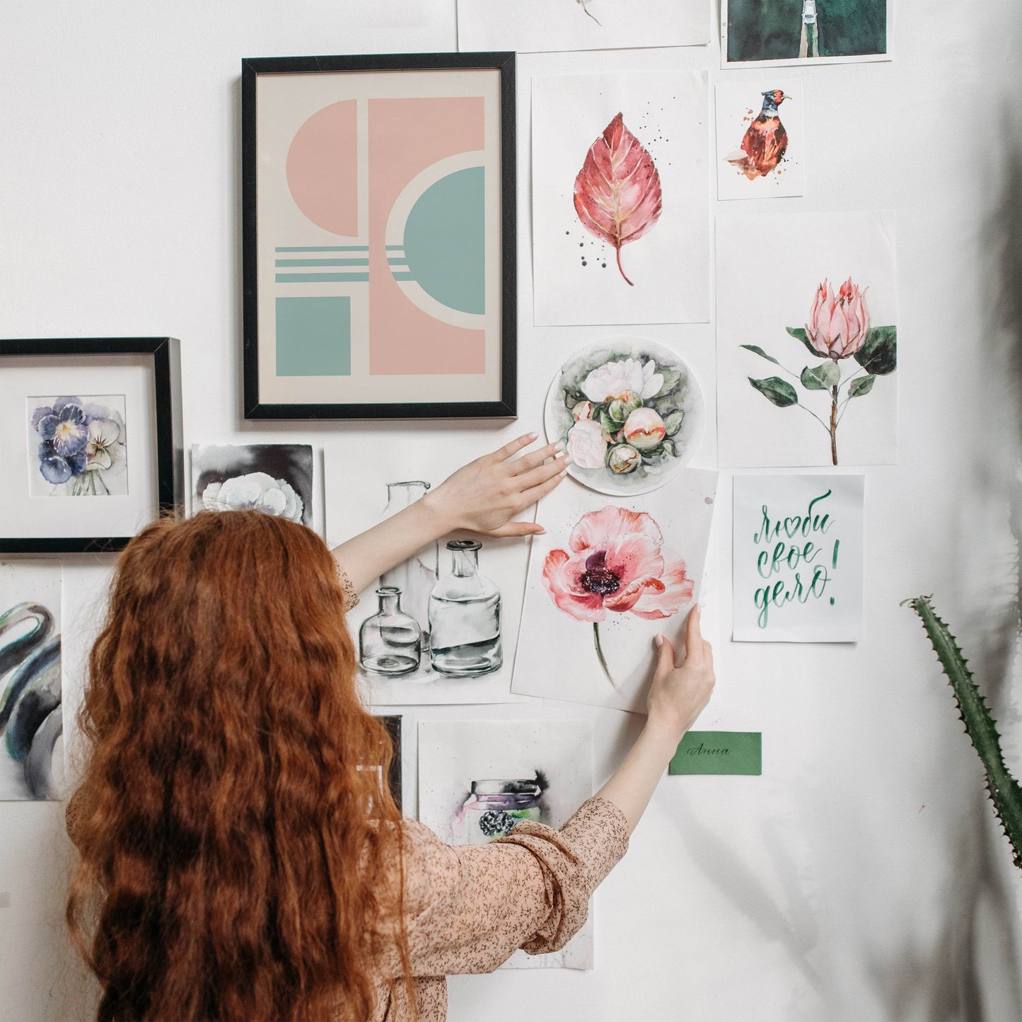 Pink Abstract Geometric Print - HypeSheriff