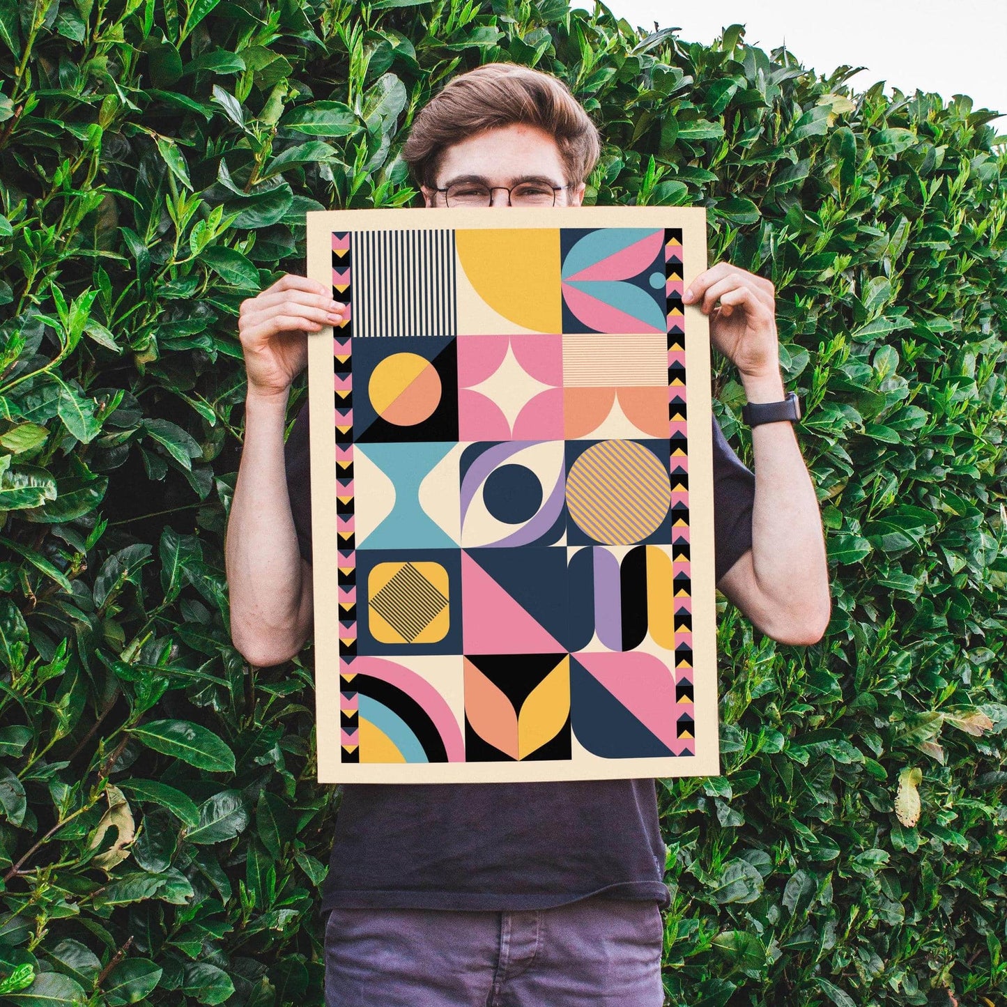 Retro Abstract Geometric Poster - HypeSheriff