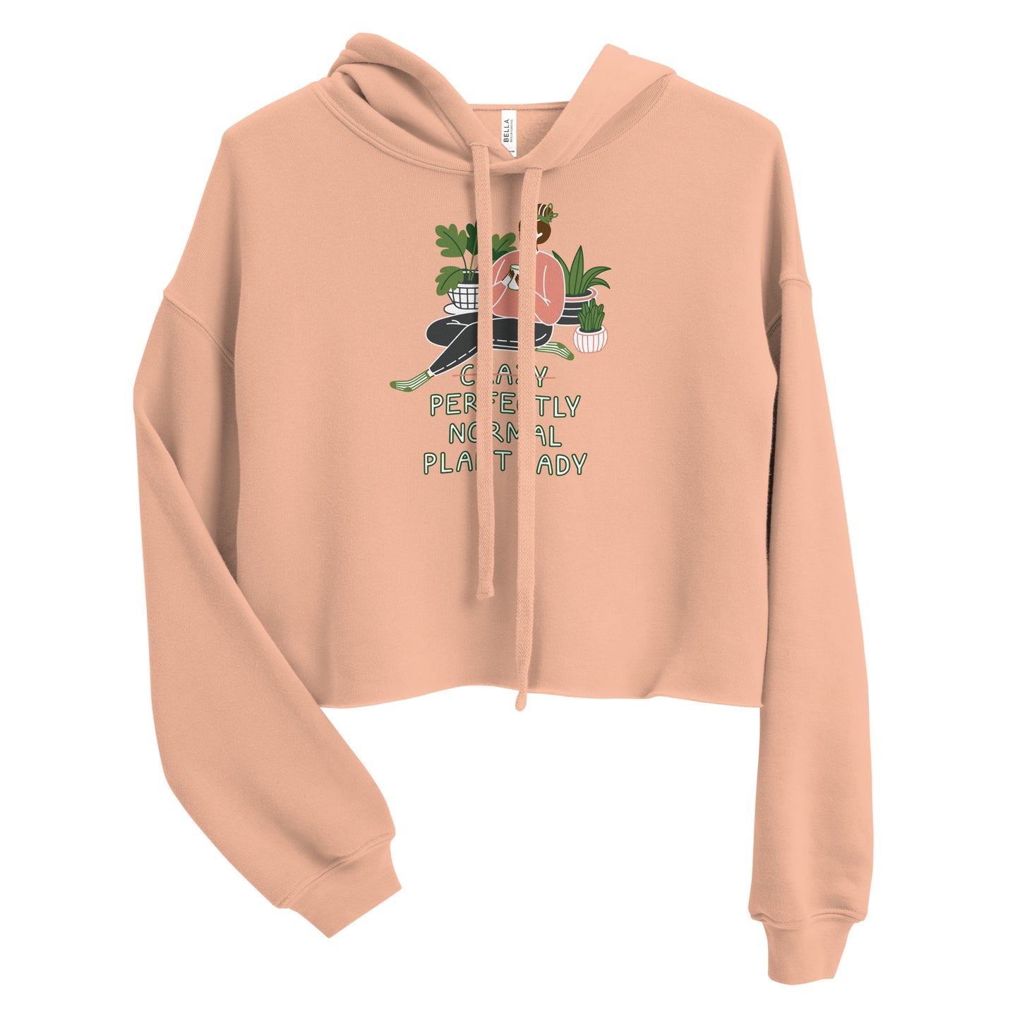 Crazy Perfectly Normal Plant Lady Cropped Hoodie - HypeSheriff