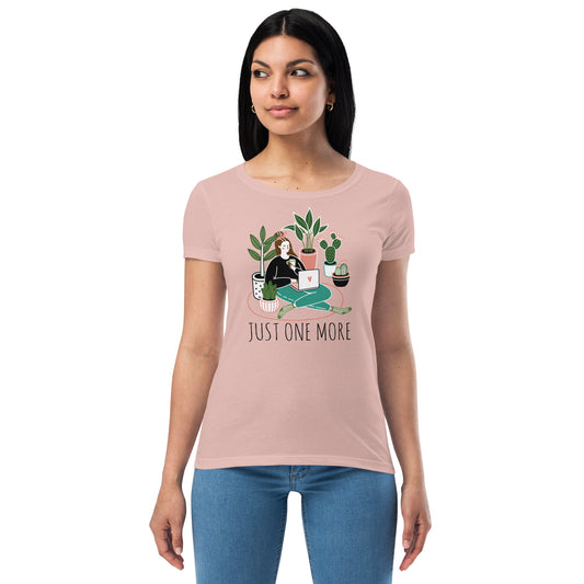 Just One More Plant Desert Pink Fitted T-Shirt