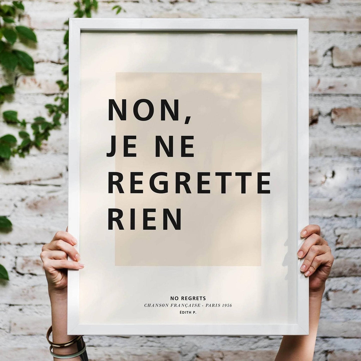 No Regrets - Elegant Typography Poster - HypeSheriff