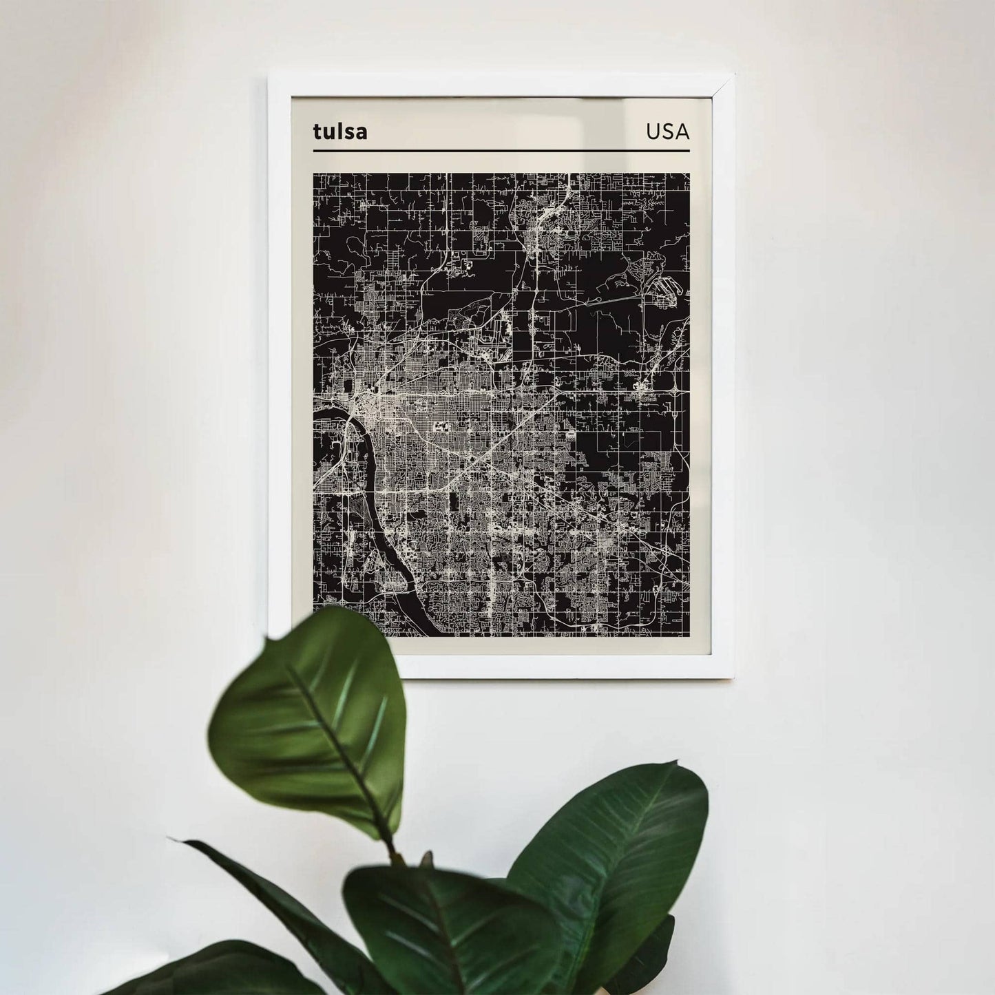 Tulsa, USA Map Art Print - HypeSheriff