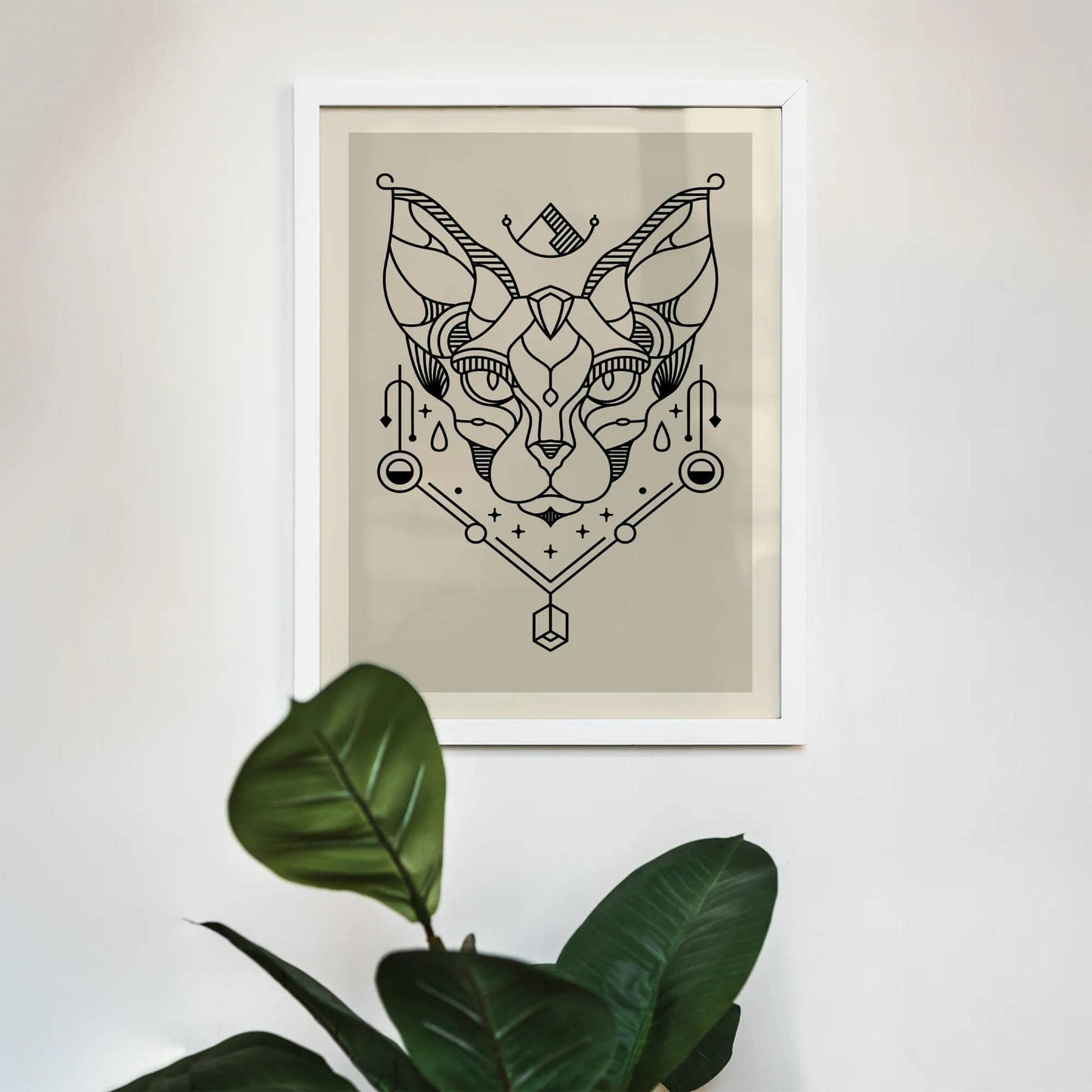 Geometric Cat Illustration - Framed or Unframed Poster - HypeSheriff