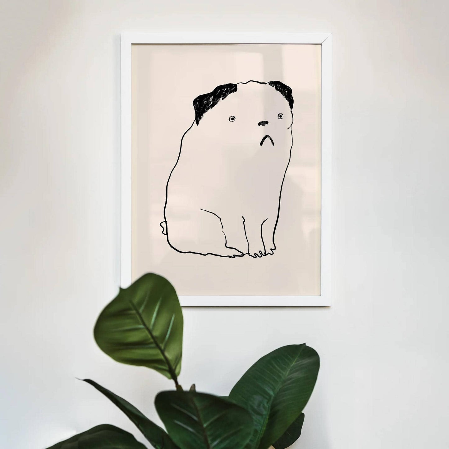 Pug Dog Line Art Minimalist Poster - HypeSheriff