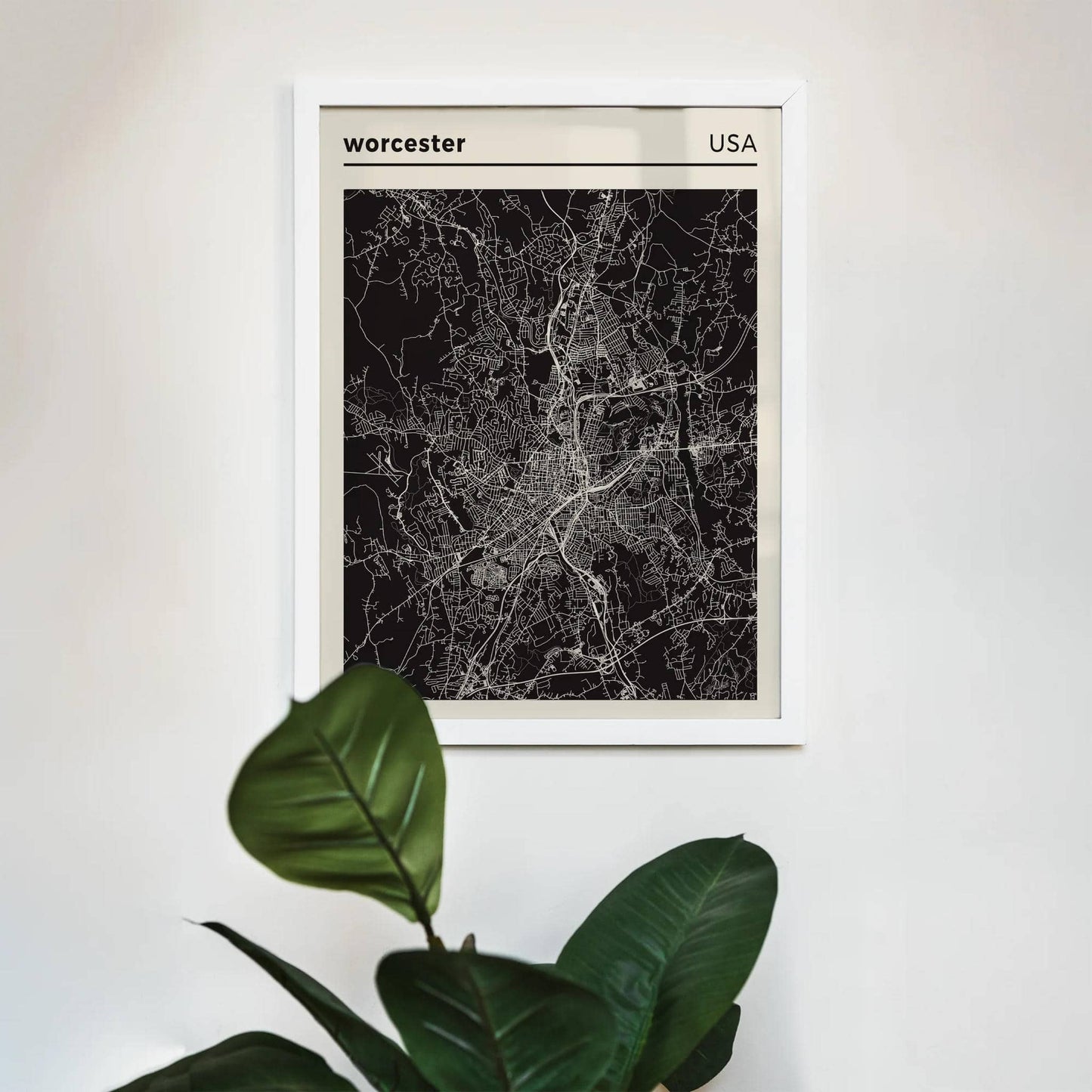 Worcester, Massachusetts Map Poster - HypeSheriff