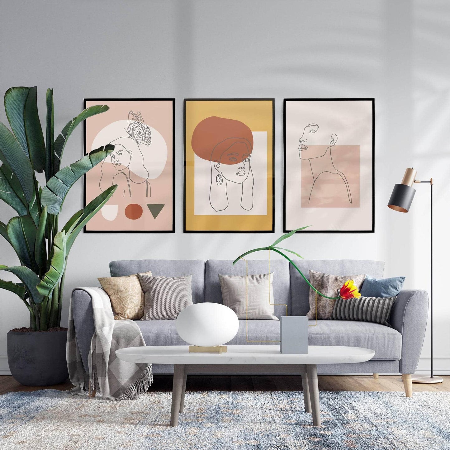 Set of 3 Line Art Women Prints - HypeSheriff