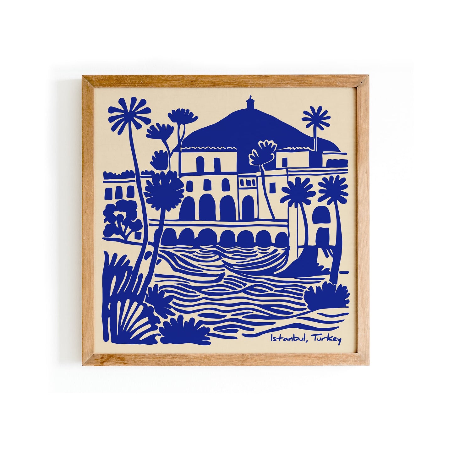 Istanbul Turkey Blue Travel Square Print