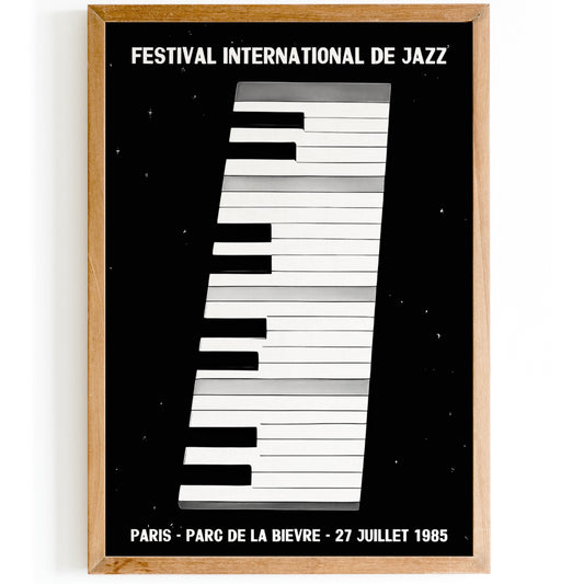 French Jazz Festival Poster - Black and White
