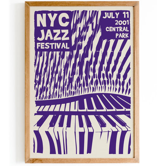 Purple Jazz Poster – NYC Festival Graphic Design