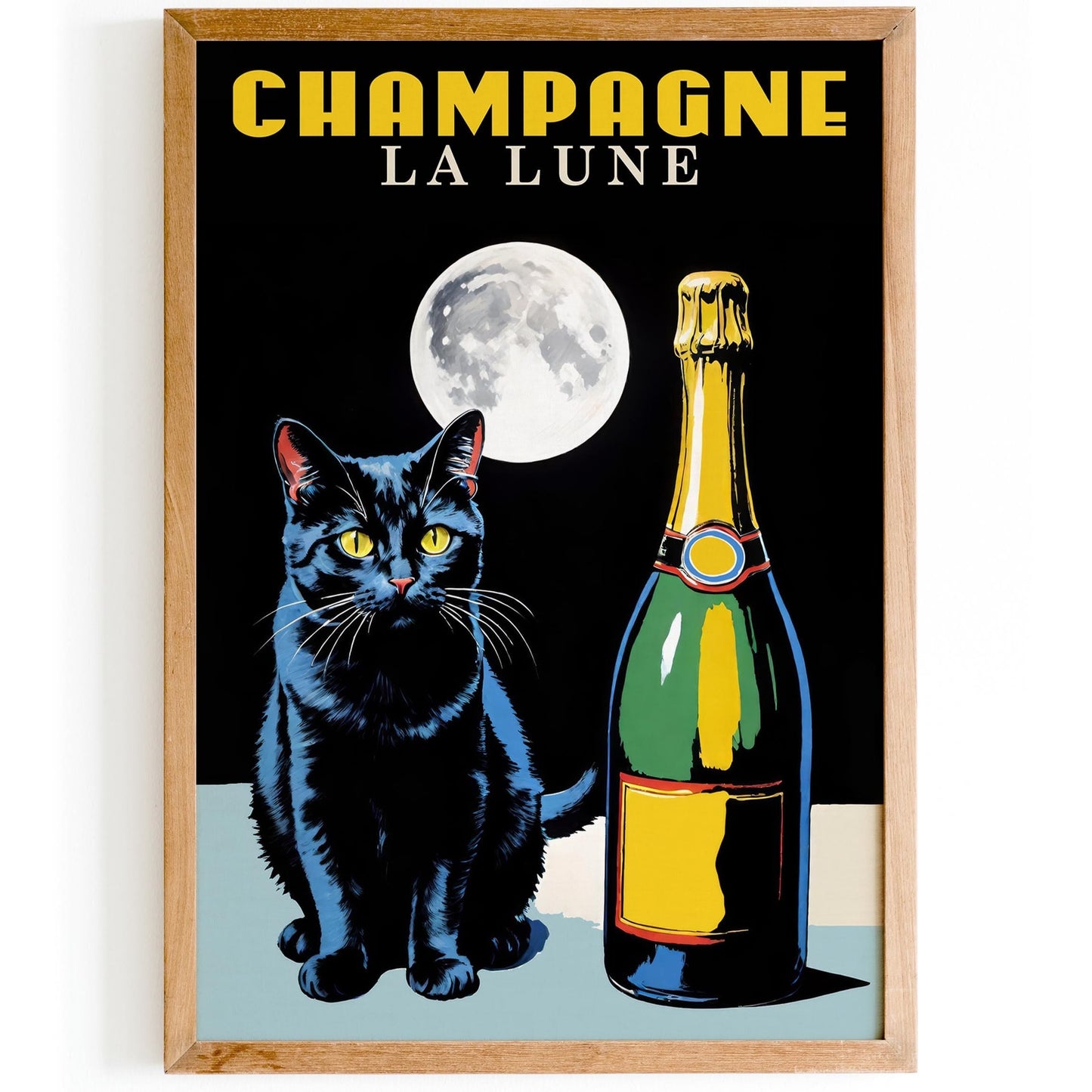Cat With Champagne Poster Print