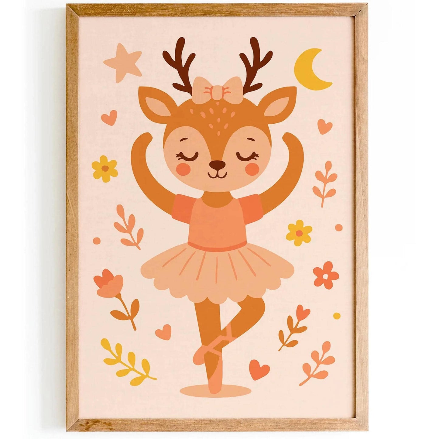 Cute Little Deer Ballerina – Kids’ Room Wall Art