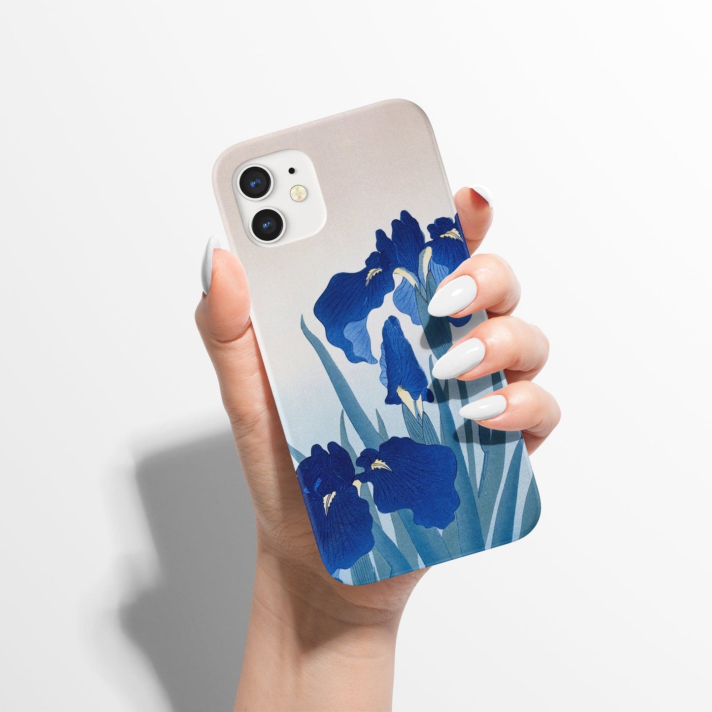 iPhone Case with blue iris flower - Japanese Woodblock print