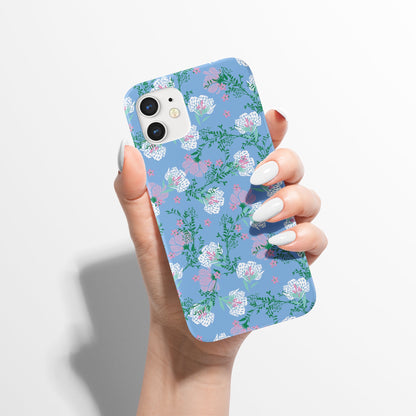 Blue Vintage Floral Pattern iPhone Case