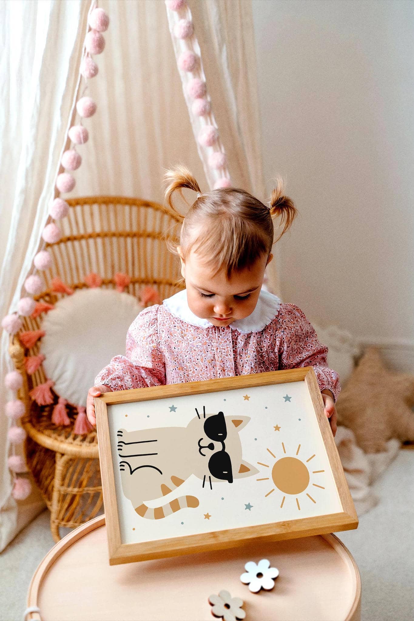 Funny Summer Cat Poster – Kids Room Wall Art Decor