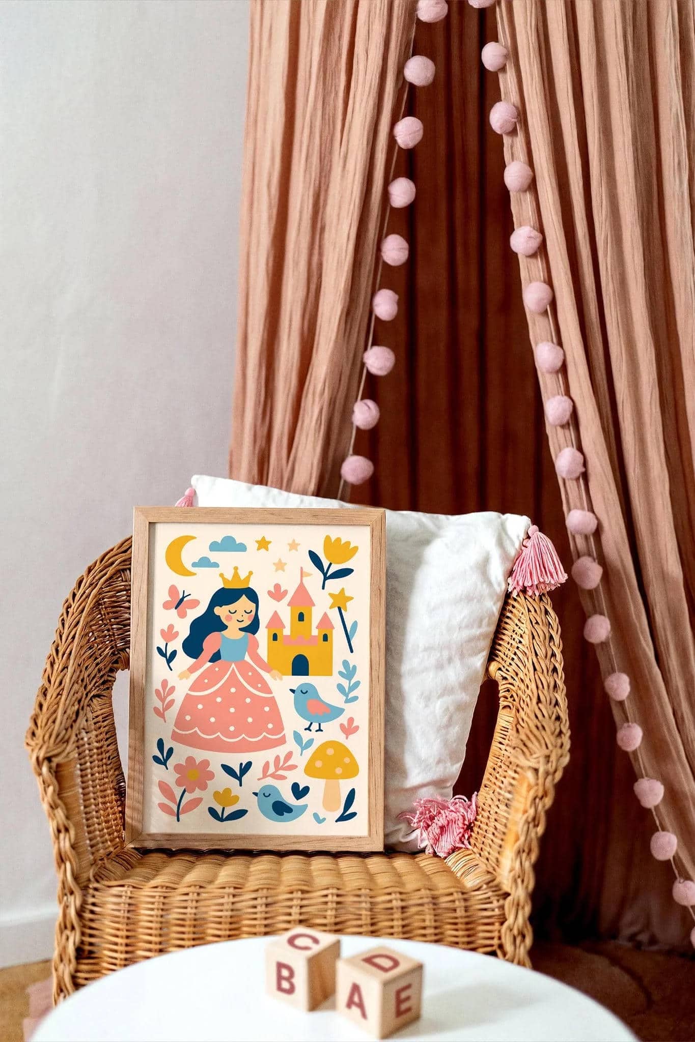 Fairy Tale Princess & Castle Poster – Fantasy Wall Art