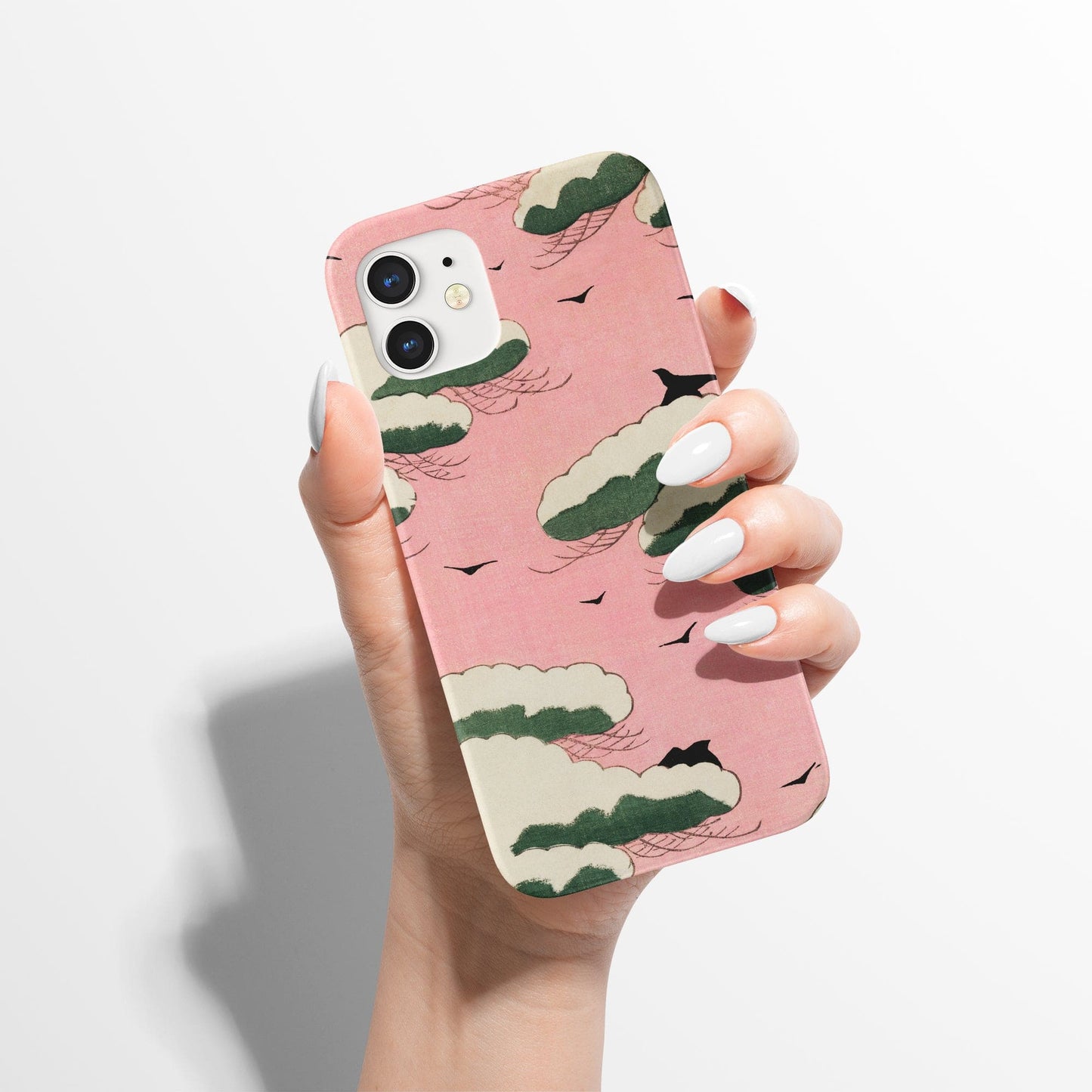 iPhone Case with Japanese Woodcut Print - Pink Sky