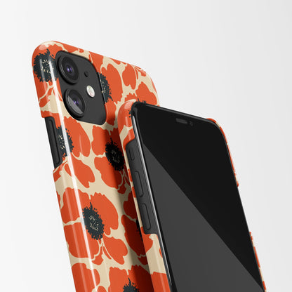 iPhone Case with Vintage Poppies Print