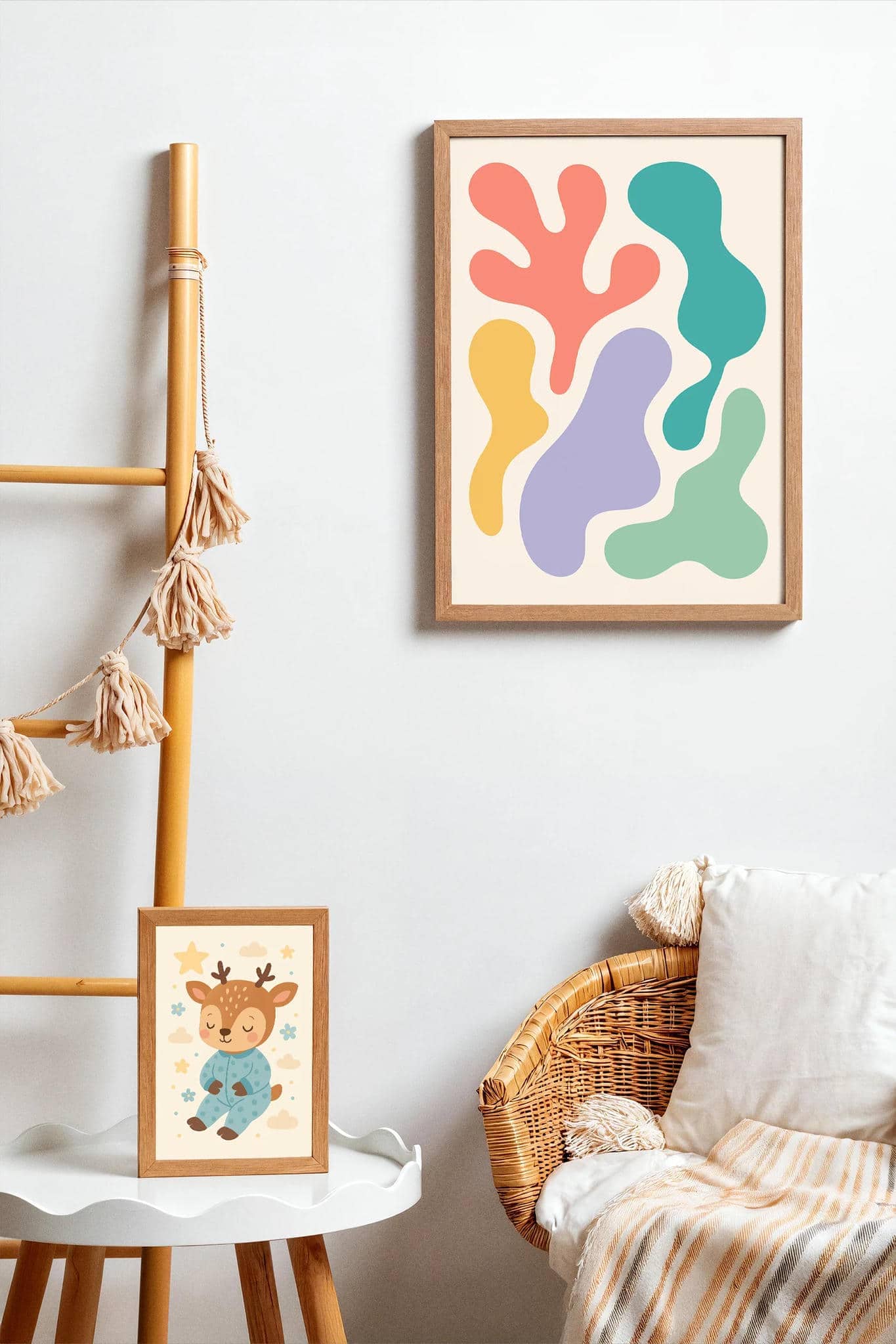 Colorful Abstract Shapes Kids Room Poster