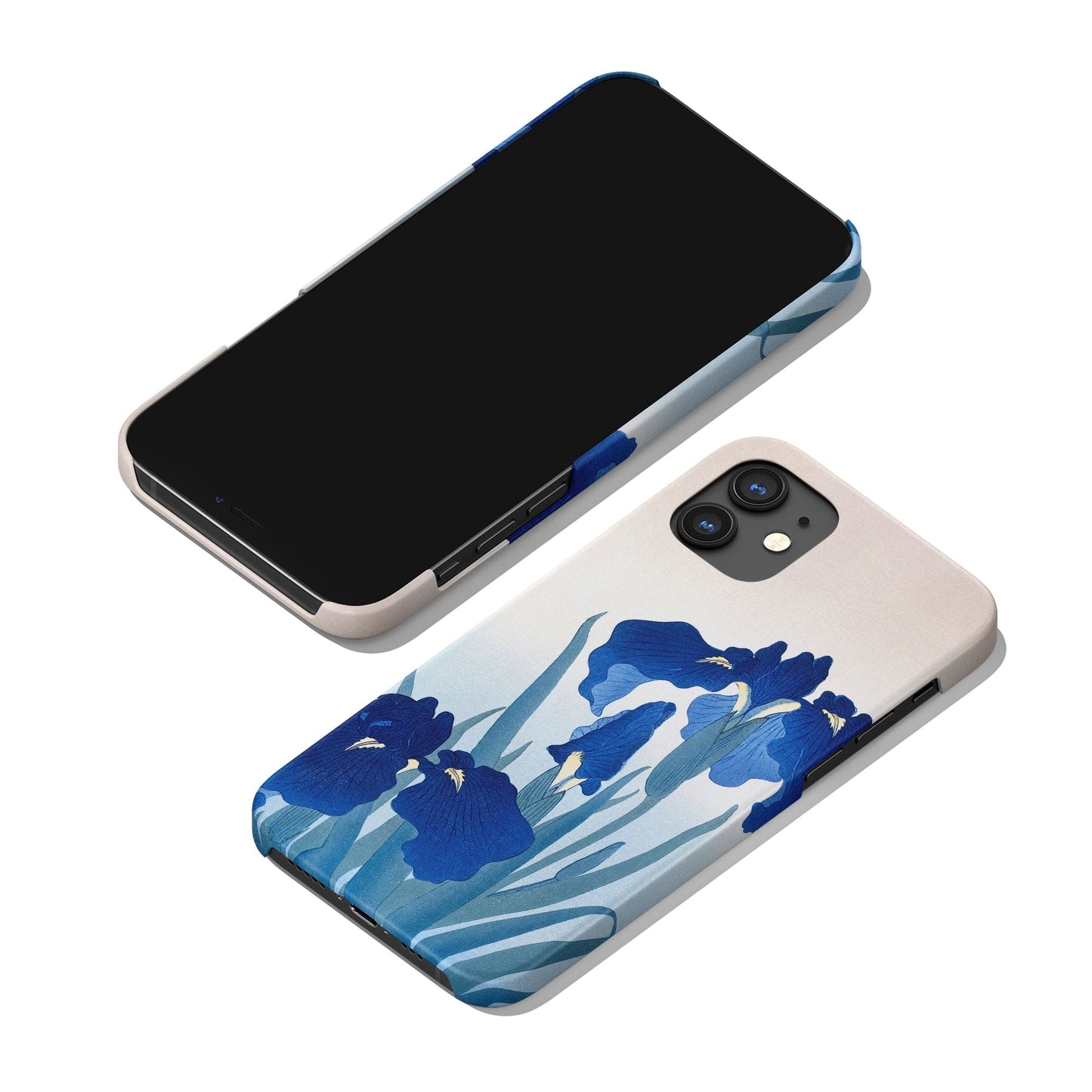 iPhone Case with blue iris flower - Japanese Woodblock print
