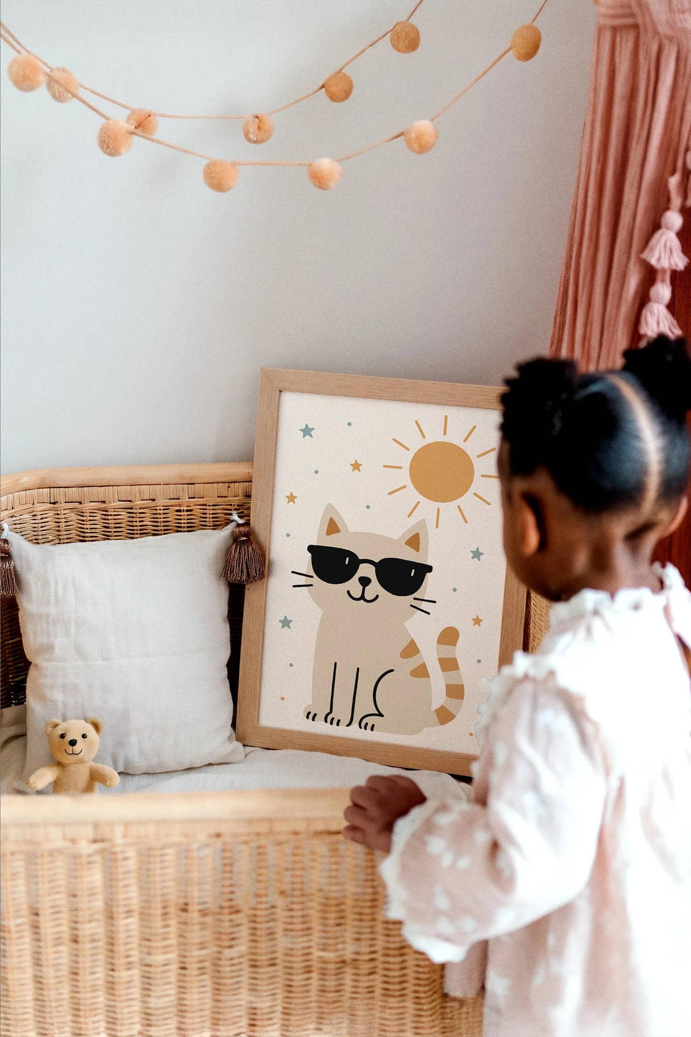 Funny Summer Cat Poster – Kids Room Wall Art Decor