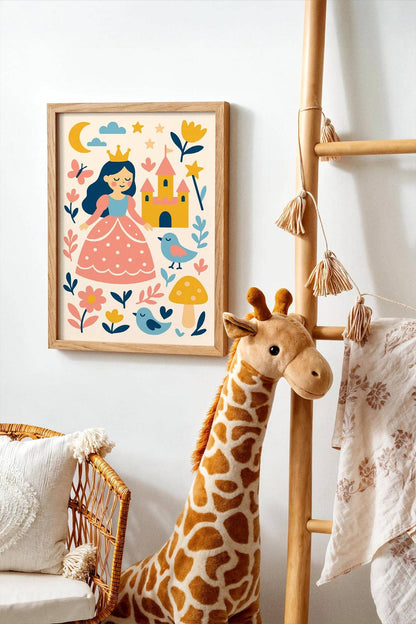 Fairy Tale Princess & Castle Poster – Fantasy Wall Art