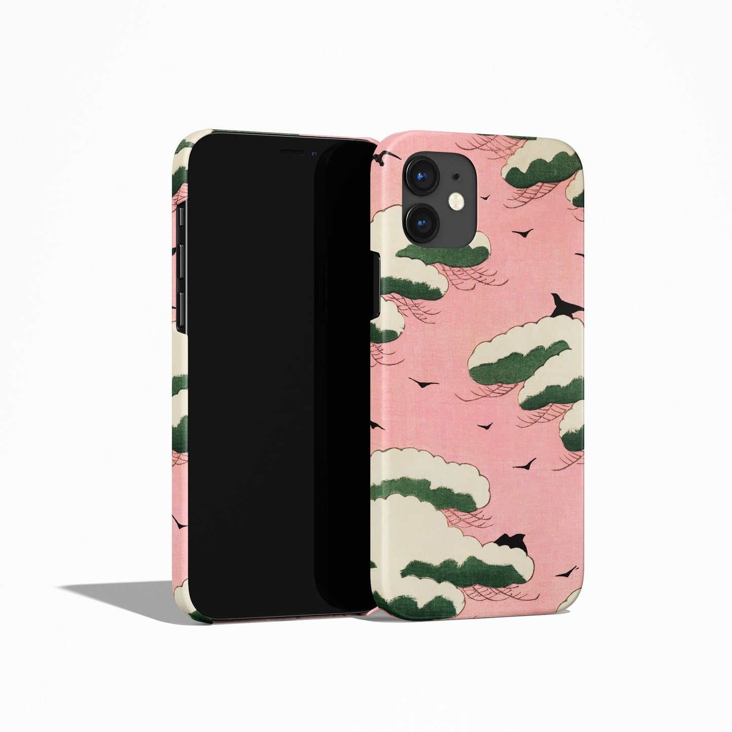iPhone Case with Japanese Woodcut Print - Pink Sky