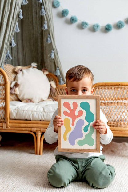 Colorful Abstract Shapes Kids Room Poster