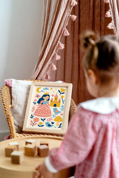 Fairy Tale Princess & Castle Poster – Fantasy Wall Art