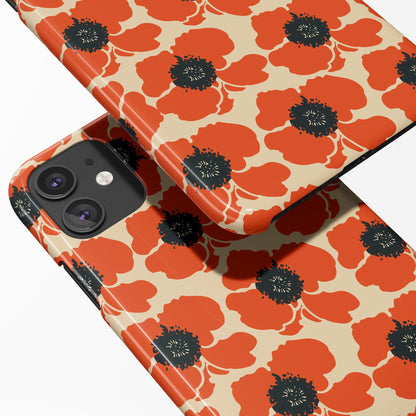 iPhone Case with Vintage Poppies Print