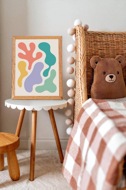 Colorful Abstract Shapes Kids Room Poster