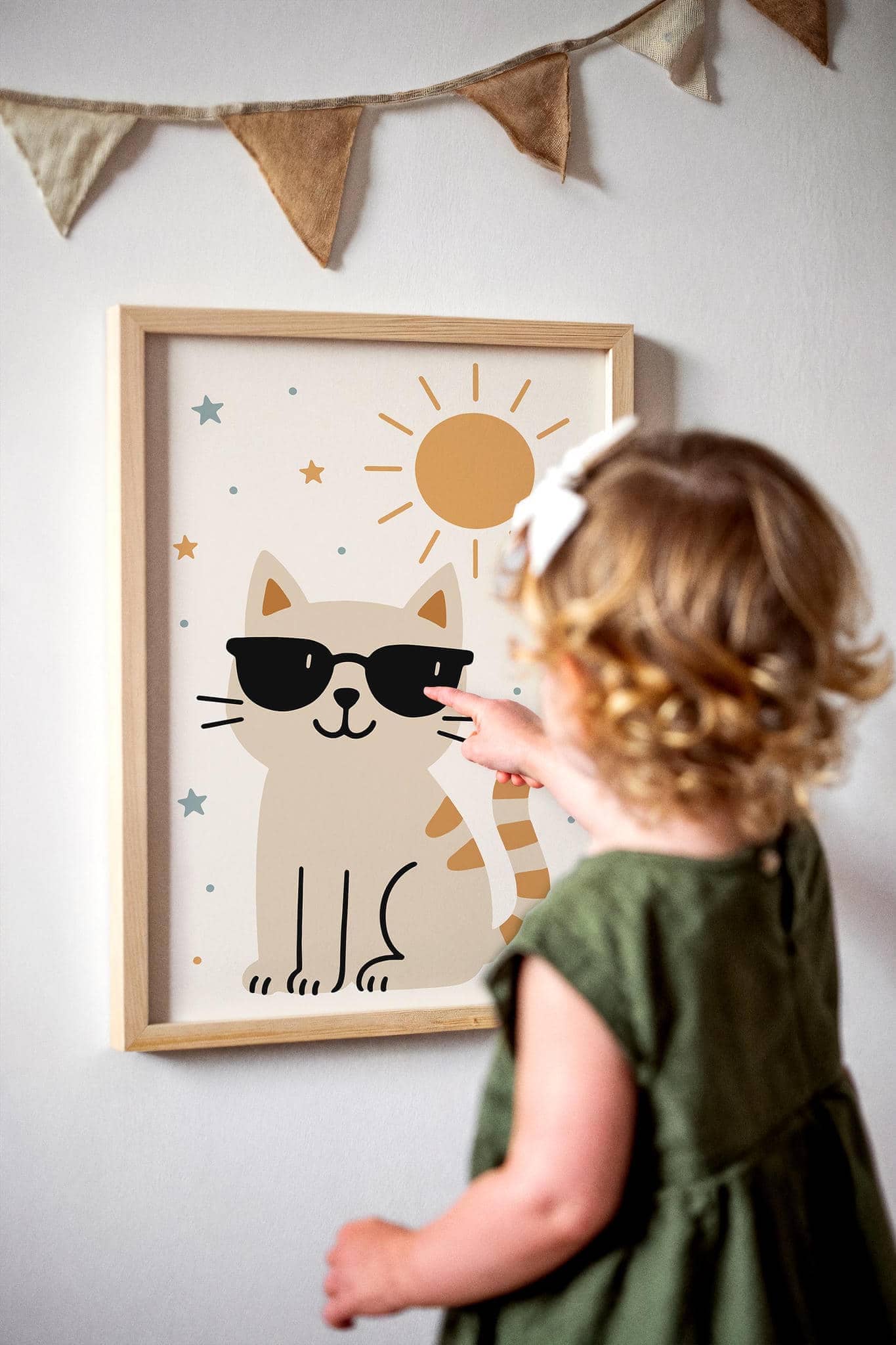 Funny Summer Cat Poster – Kids Room Wall Art Decor