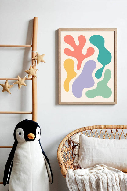 Colorful Abstract Shapes Kids Room Poster
