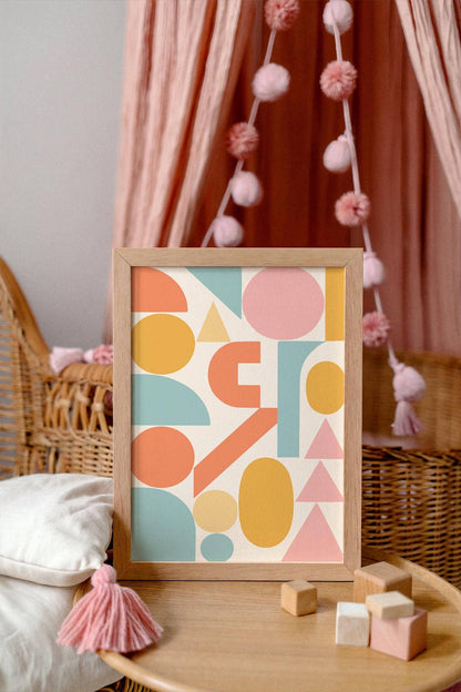 Pastel Geometric Wall Art – Modern Abstract Print