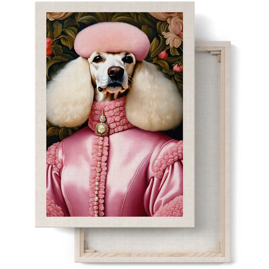 Victorian Pink Poodle Canvas Print