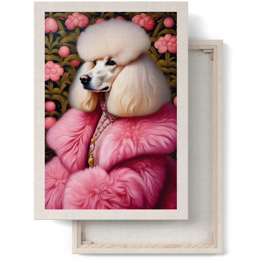 Eclectic Chic Pink Poodle Canvas Print