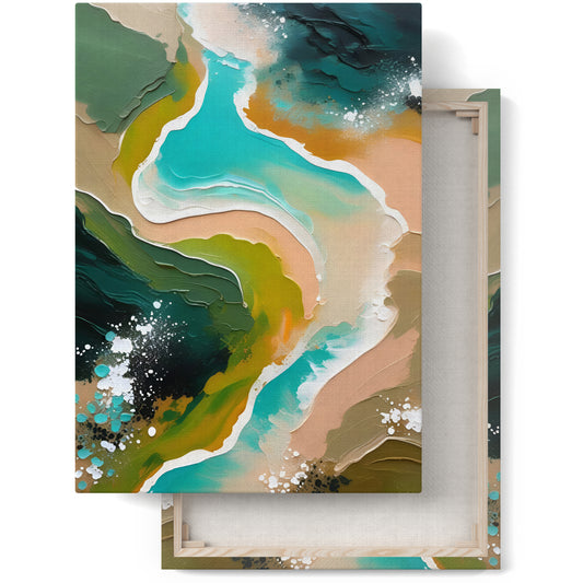 Côte d'Azur Abstract Lagoon Painting Canvas Print