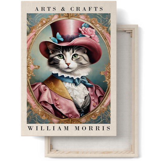Victorian Whiskers Cat Portrait Canvas Print