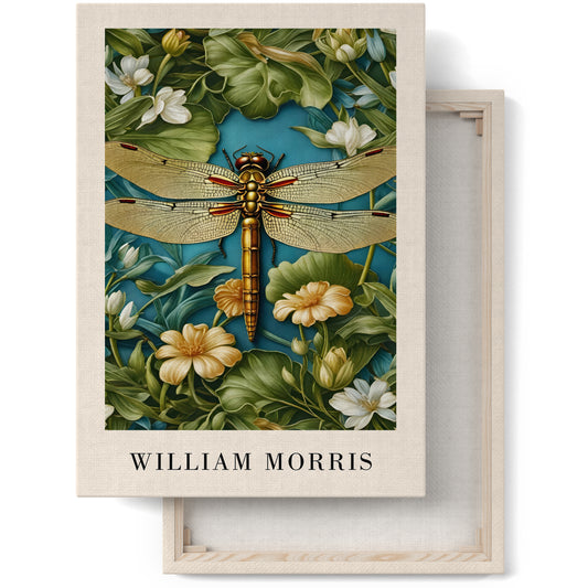 Dragonfly William Morris Canvas Wall Art