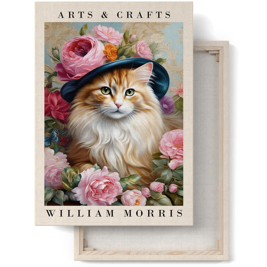 William Morris Cat Portrait Canvas Print