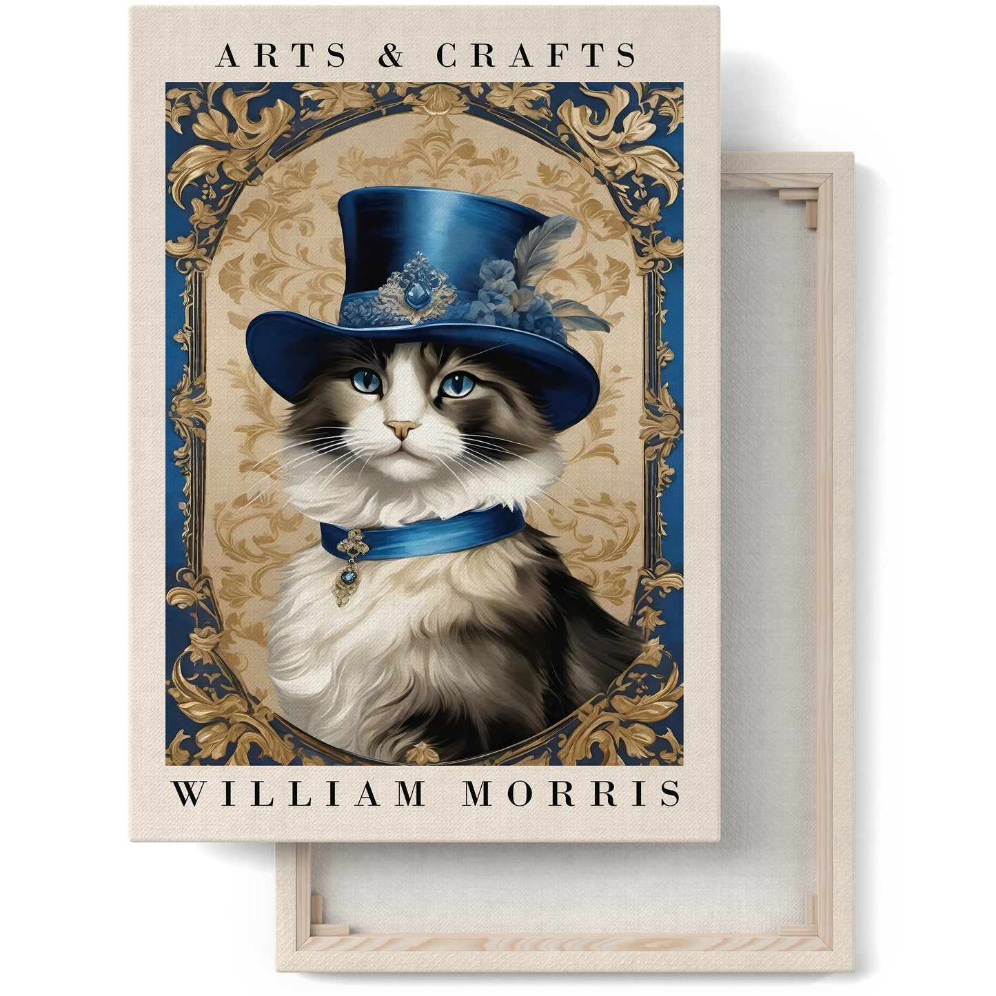 Victorian Cat Portrait Canvas Wall Art