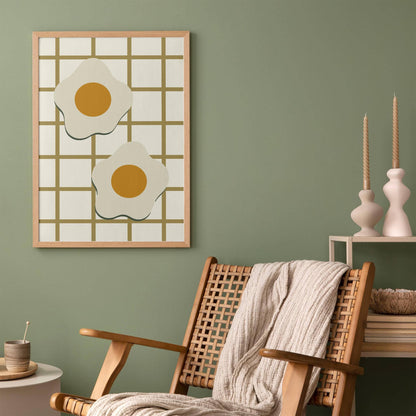 Fired Eggs Poster - Scandinavian Style Kitchen Wall Decor