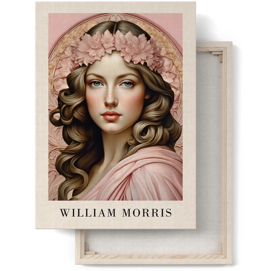 Pink Woman William Morris Canvas Print
