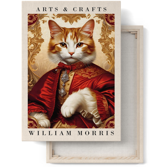 W. Morris Victorian Cat Portrait Canvas Print